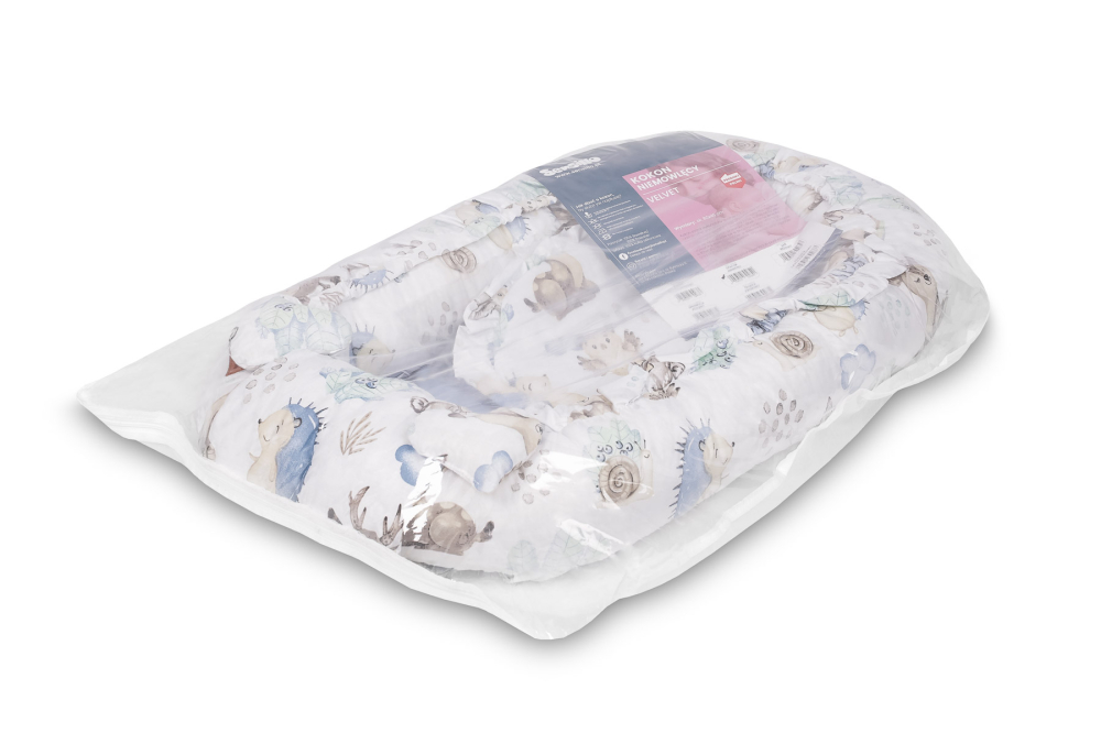 Cuib bebe velvet 80x45 stroll albastru + perna [6]