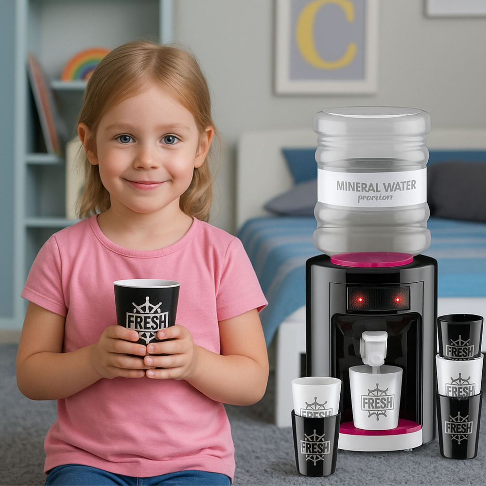 Dozator de Apa pentru Copii cu Lumini si Sunete, Roz [2]