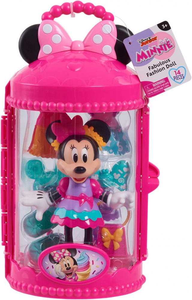 Disney Minnie Mouse – Păpușă cu 3 Ținute și Accesorii, Set Sweet Party [4]