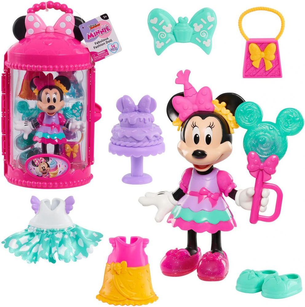 Disney Minnie Mouse – Păpușă cu 3 Ținute și Accesorii, Set Sweet Party [2]