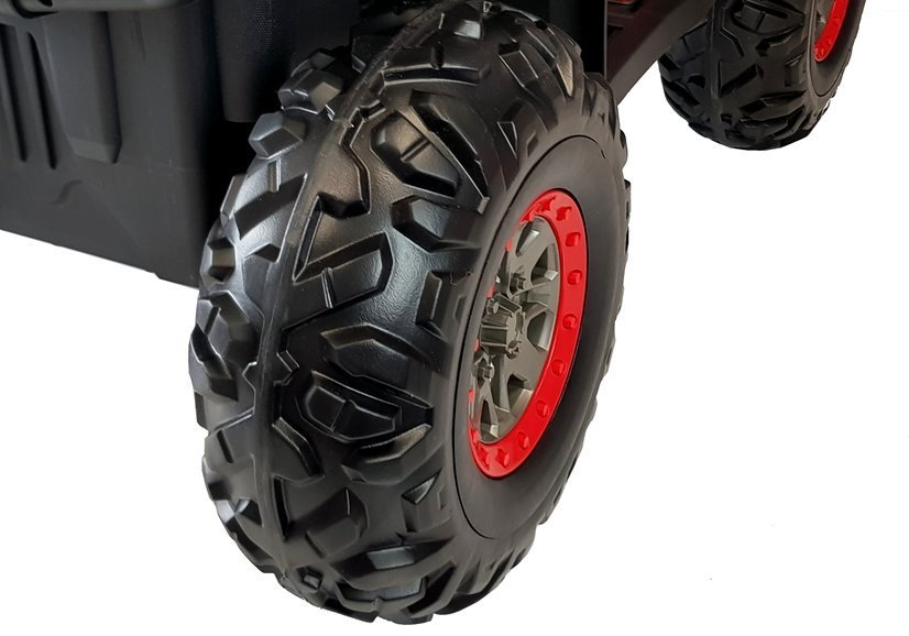 ATV Electric Quad XMX607 Roșu Lucios, 4 Motoare, Roți EVA și Scaun Piele [10]