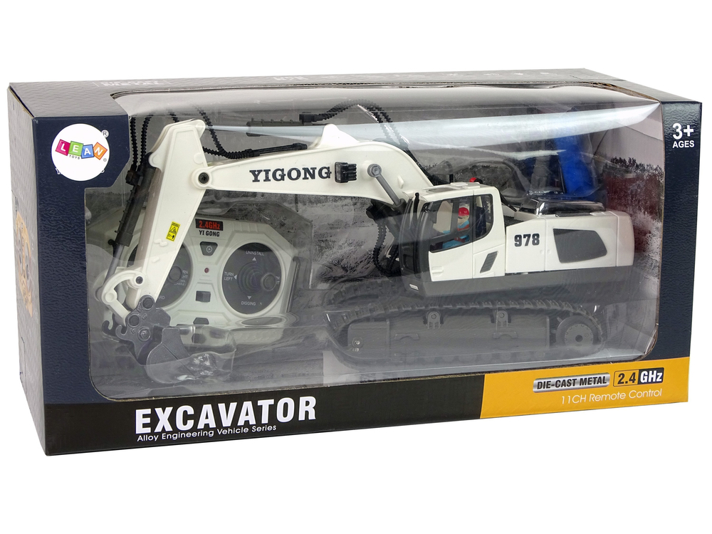 Excavator cu telecomanda roti tip senila cu sunete si lumini, 3 ani+ [5]