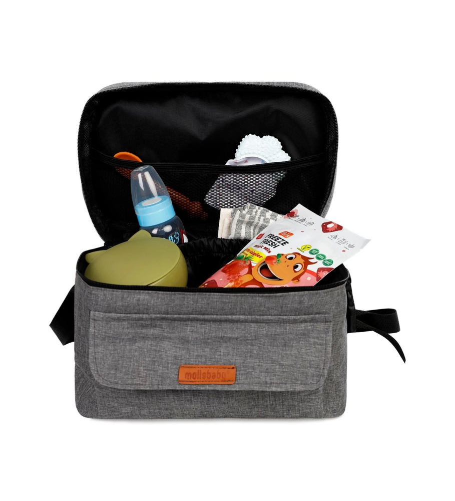 Geanta termos pentru bebelusi MollsBaby gri compartimentata [4]