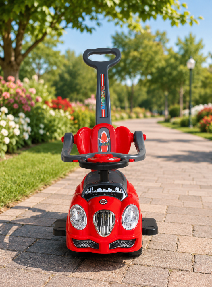 Masinuta copii RIDE-ON 3 in 1 Mega Car cu maner parental, bara protectie si spatiu depozitare, copertina protectie solara, rosu, 18 luni - 5 ani, max. 23 kg [5]