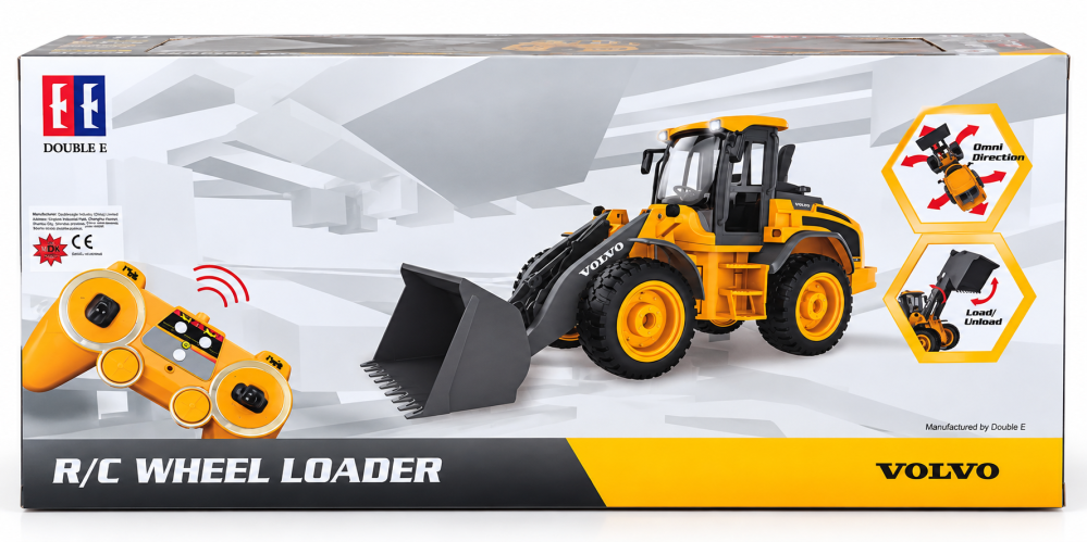 Incarcator frontal RC Volvo L50H cu licenta, Double E E569-003, 1:16, telecomanda 2.4 GHz, cupa functionala, lumini si sunete, 6 ani+ [5]