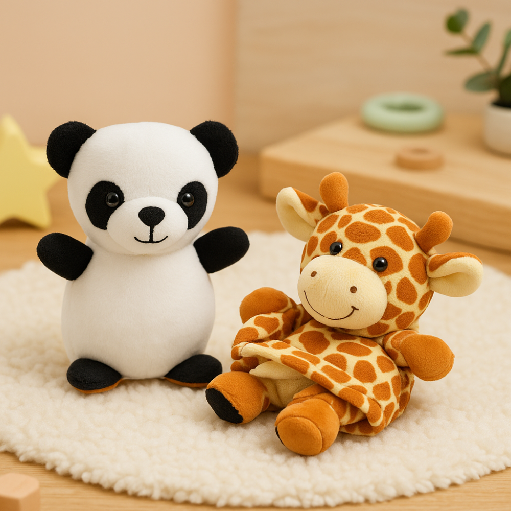 Jucărie de Plus Reversibilă 2în1 – Panda & Girafă pentru Copii [3]