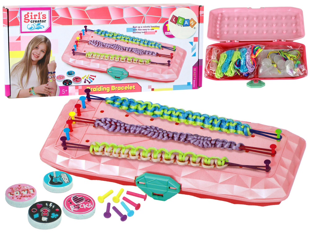Kit pentru confecționarea bratarilor cutie roz [1]