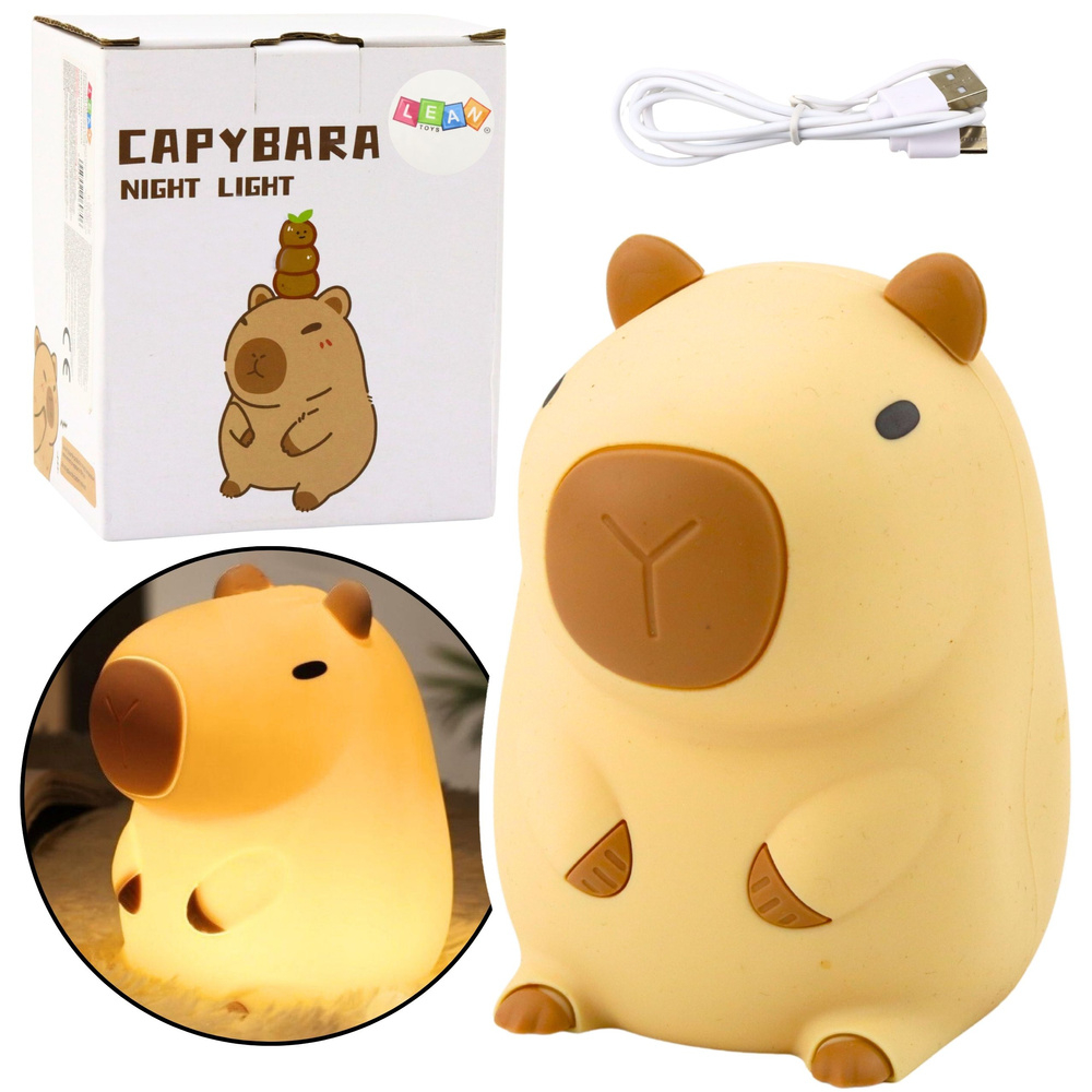 Lampa noapte copii Capybara silicon cronometru 20 minute lumina calda USB portabila [4]