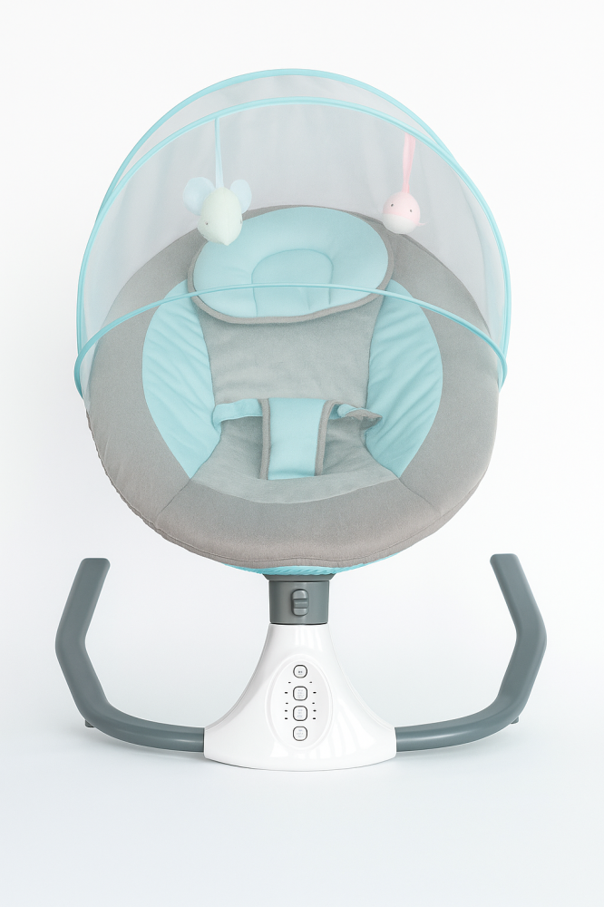 Leagan electric pentru bebelusi S-Y608 (balansoar automat 4 viteze, telecomanda, Bluetooth, melodii si husa lavabila) [6]