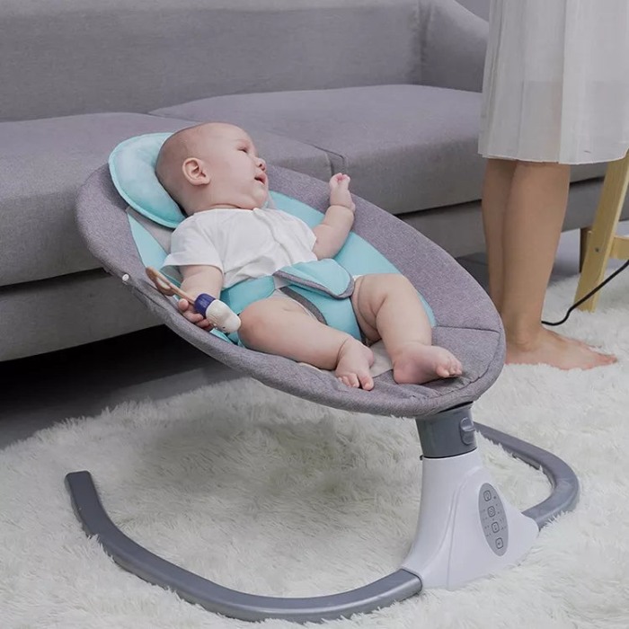 Leagăn Electric Bebeluși – Bluetooth, 4 Viteze, Albastru Gri, 0–18 Luni [6]
