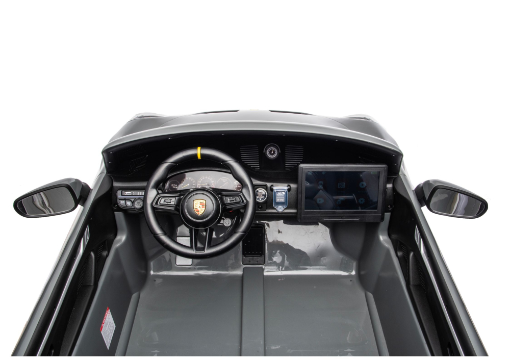Masinuta Electrica Porsche GT3 24V, Gri, cu telecomanda, Roti EVA, Scaun Piele Ecologica, Lumini LED, MP3, USB, Bluetooth 3 ani+ [11]