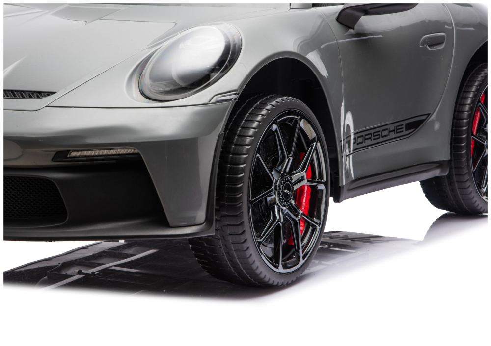 Masinuta Electrica Porsche GT3 24V, Gri, cu telecomanda, Roti EVA, Scaun Piele Ecologica, Lumini LED, MP3, USB, Bluetooth 3 ani+ [9]