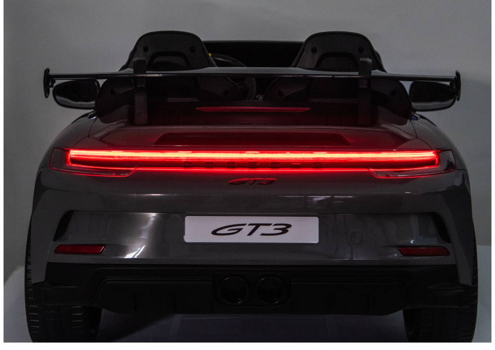 Masinuta Electrica Porsche GT3 24V, Gri, cu telecomanda, Roti EVA, Scaun Piele Ecologica, Lumini LED, MP3, USB, Bluetooth 3 ani+ [13]