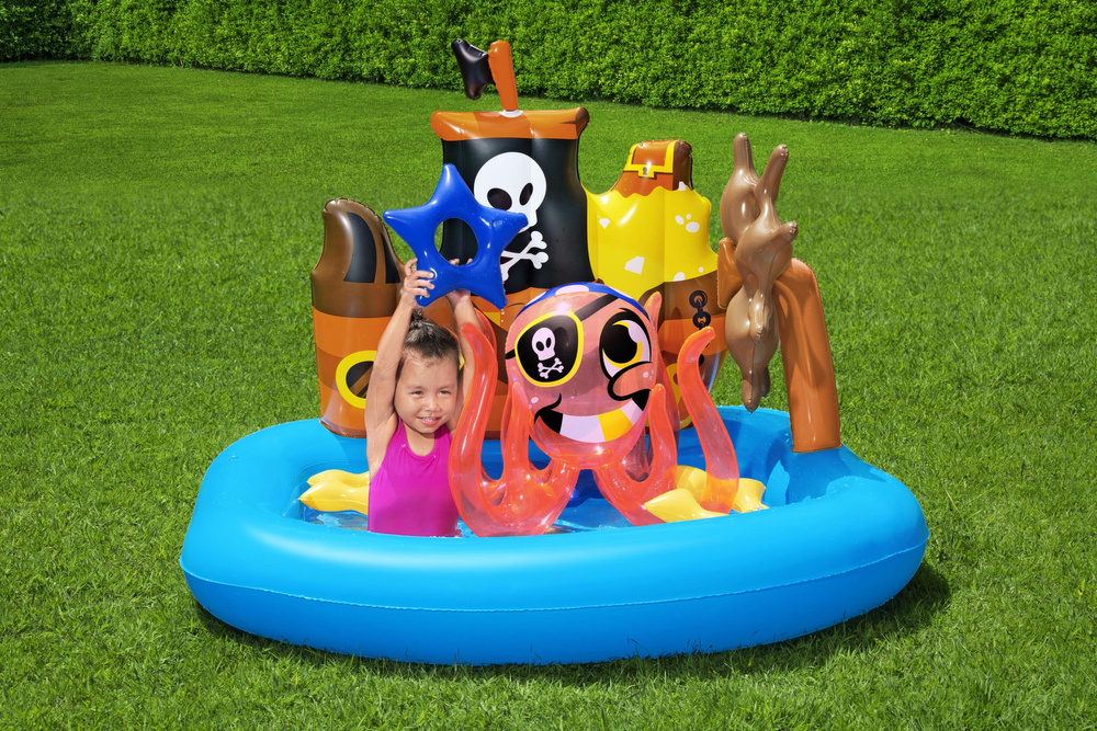 Loc de joaca gonflabil cu piscina si accesorii pentru copii – 140x130x104 cm, Bestway [4]