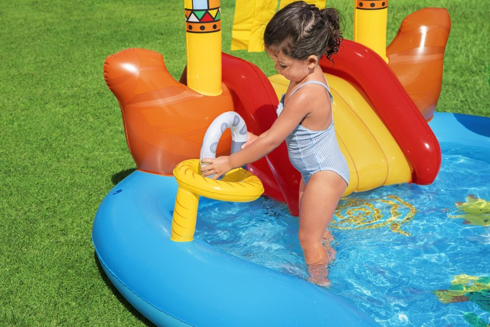 Loc joaca gonflabil copii 264x188x140 cm cu piscina si tobogan Bestway [5]