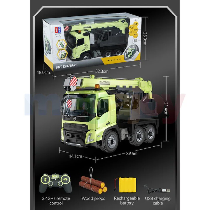 Macara cu Telecomanda Volvo, Licentiat, Scara 1:20, 6 Ani+ [7]