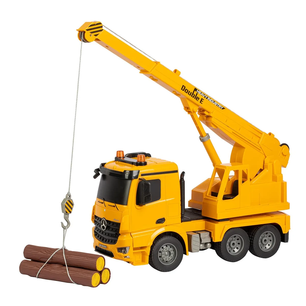 Camion cu macara RC Mercedes-Benz Arocs cu licenta, Double E E526-003, 1:20, 2.4 GHz, brat si carlig controlabile, lumini si sunete, 6 ani+ [6]