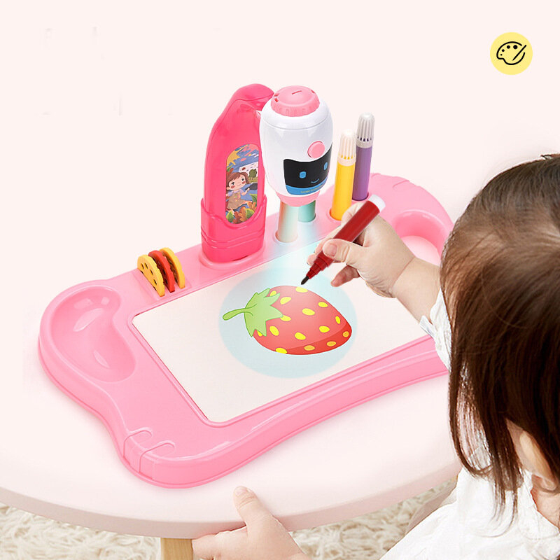 Mini Proiector de Desen 2in1 Robot cu Masuta si Accesorii – Roz [2]