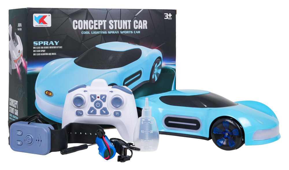 Masina cu Telecomanda si Ceas, Functie Fum, Drift si Lumini, Albastra [2]