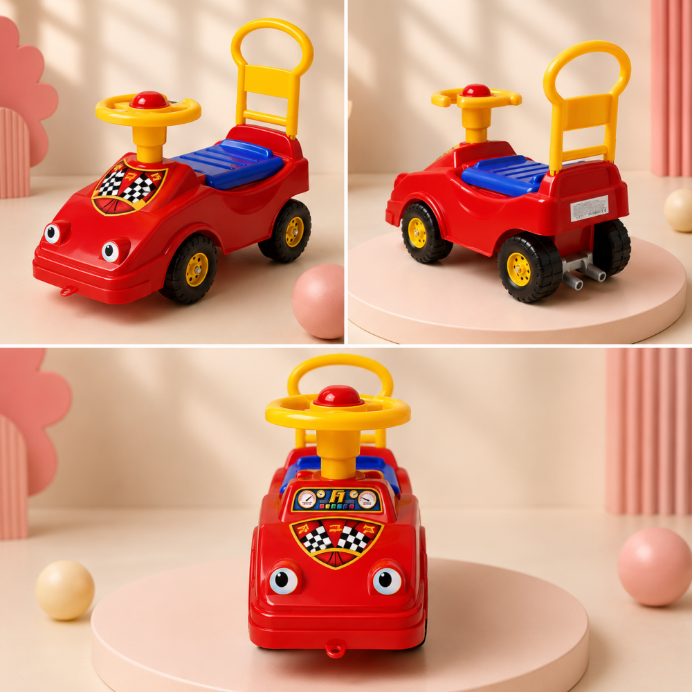 Masina curse copii Baby Taxi Dohany rosu cu volan si claxon [3]