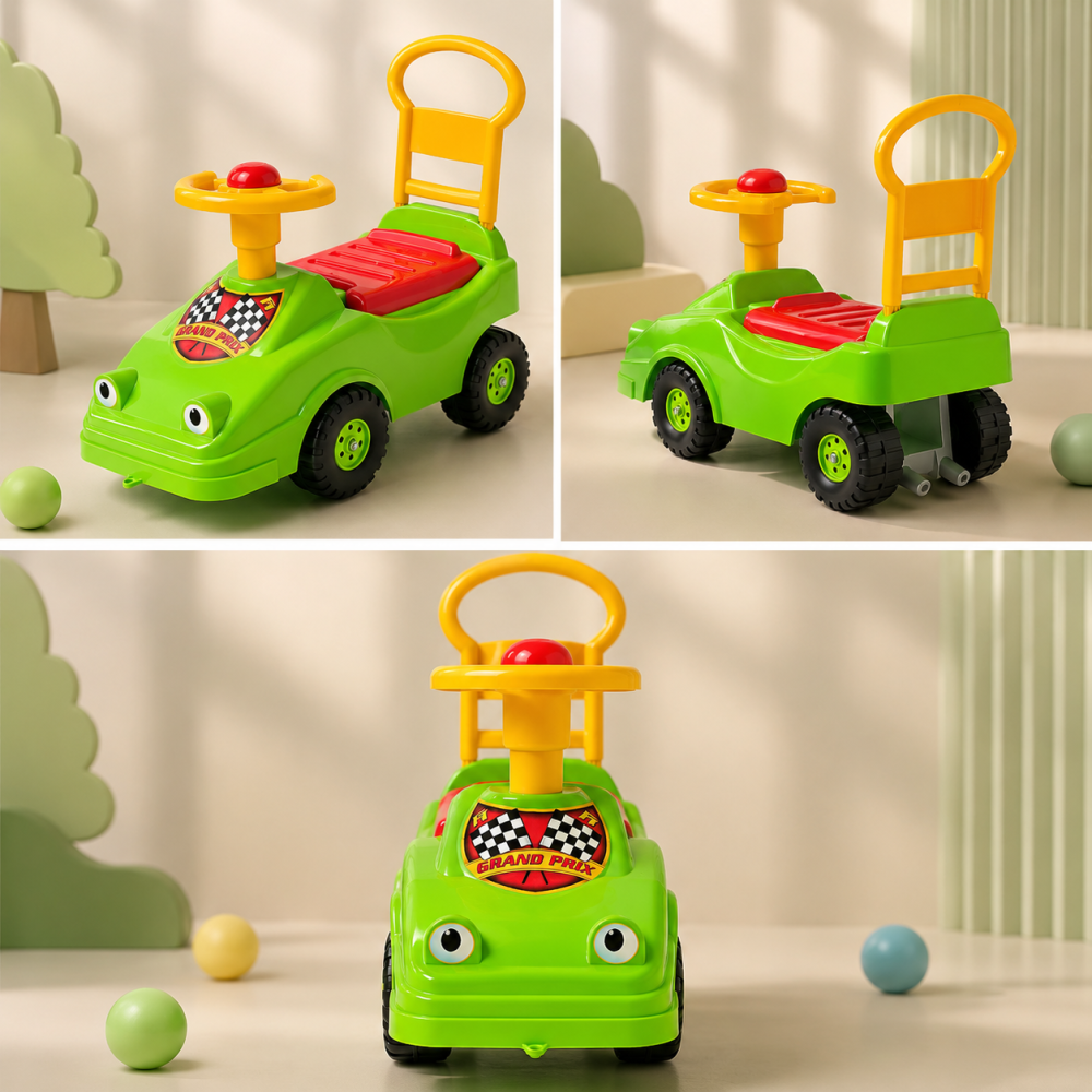 Masina curse copii Baby Taxi Dohany verde cu volan si claxon [3]