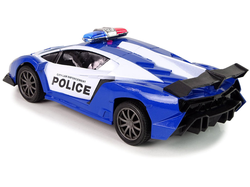 Mașină de poliție cu lumini LED și telecomandă copii, 1:16, Albastru [3]