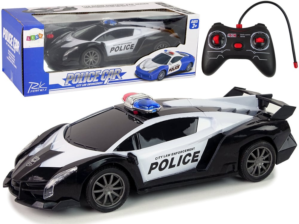 Masina de Politie cu Telecomanda R/C 1:16 Neagra cu Lumini LED [2]