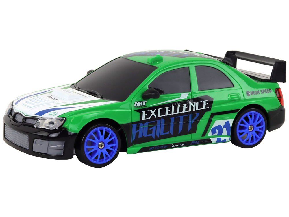 Masina drift verde 1:24 cu roti de schimb 6 ani [2]