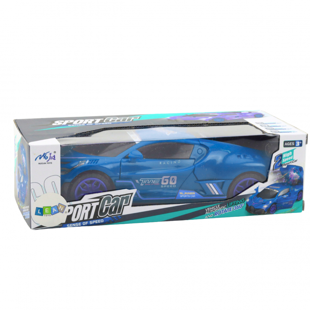 masina-sport-led-rotatie-360-lumini-sunete-albastra-Bebelul [3]