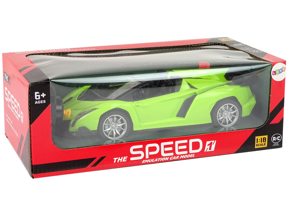 Masina sport cu telecomanda R/C 1:18 Verde, 27 MHz, anvelope cauciuc, 22 cm (6+ ani) [6]