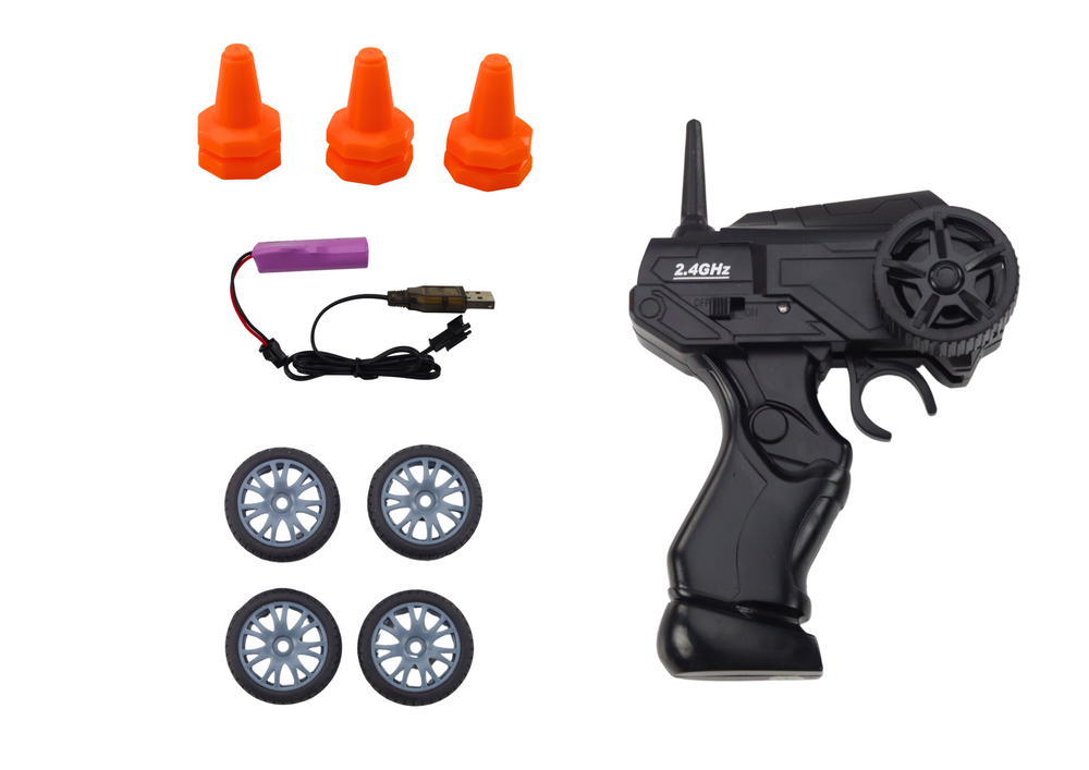 Masina sport cu telecomanda R/C 1:24 Portocalie cu roti interschimbabile [5]