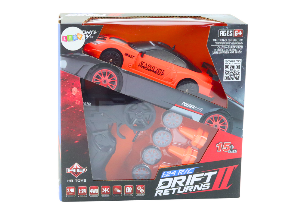 Masina sport cu telecomanda R/C 1:24 Portocalie cu roti interschimbabile [6]