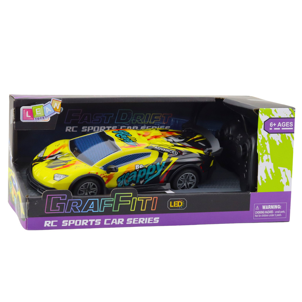 Mașină sport cu telecomandă RC, lumini LED galbena, 1:22 [5]