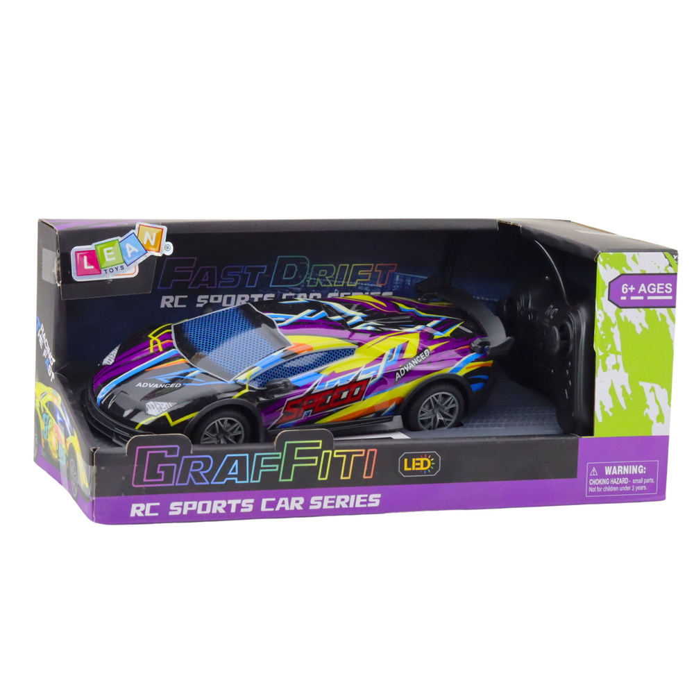 Mașină sport cu telecomandă RC, lumini LED violet, 1:22 [5]
