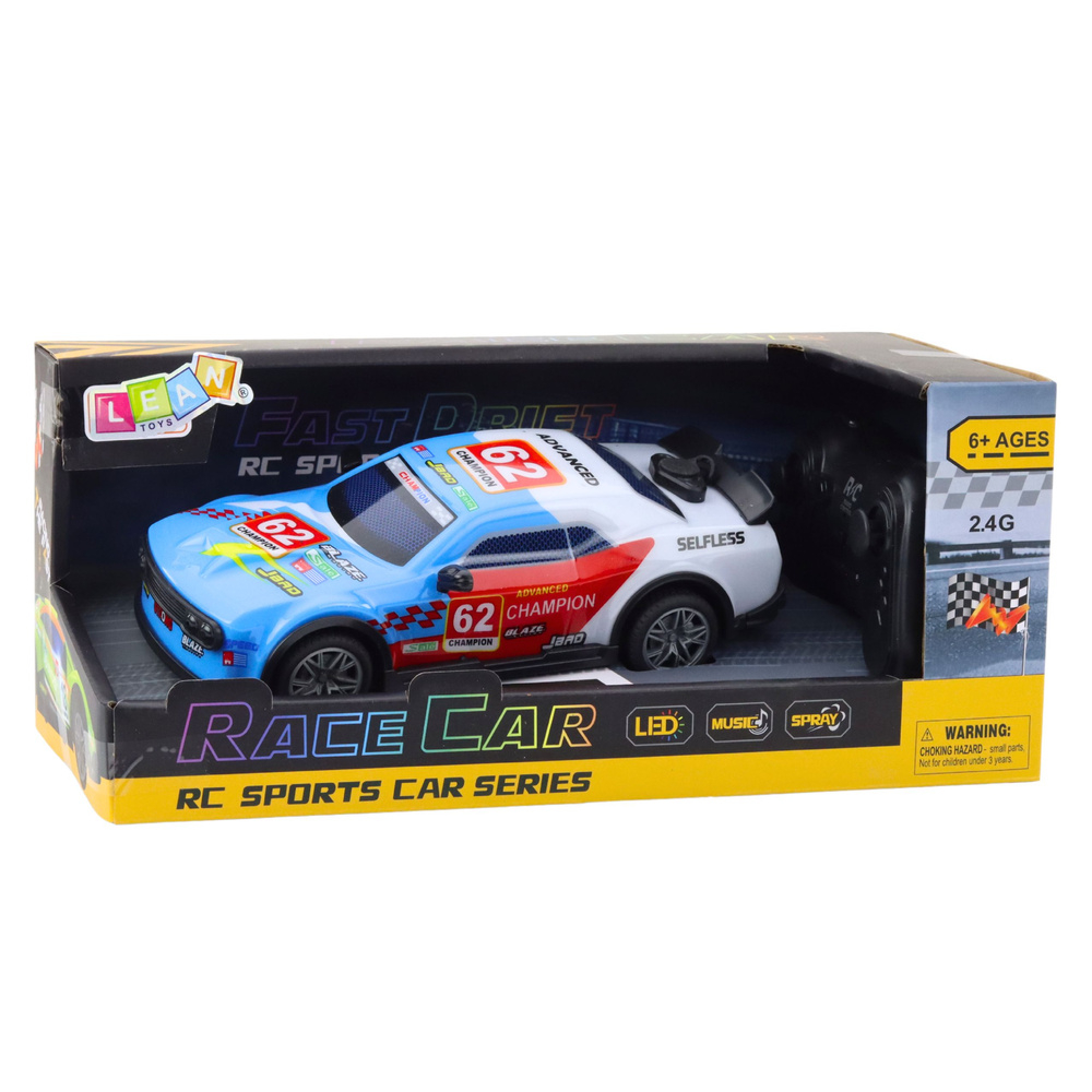 Mașină sport cu telecomandă RC, lumini, vapori de apă, albastru, 1:22 [5]