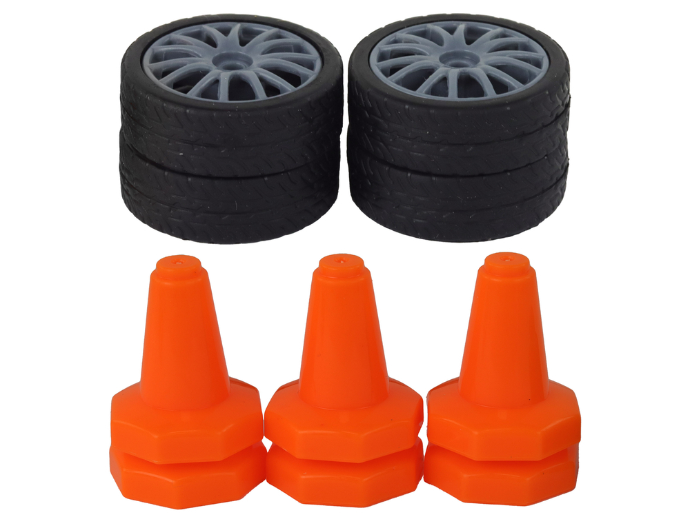 Masina Sport R/C 1:24 Neagra cu roti de schimb [6]