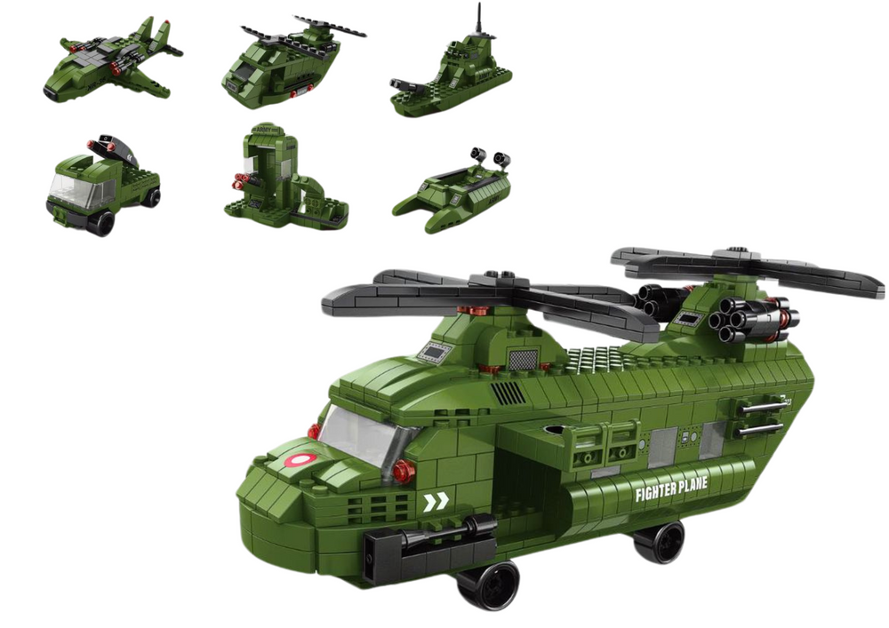 set-constructie-elicopter-militar-verde-6in1-1000-piese-Bebelul [2]