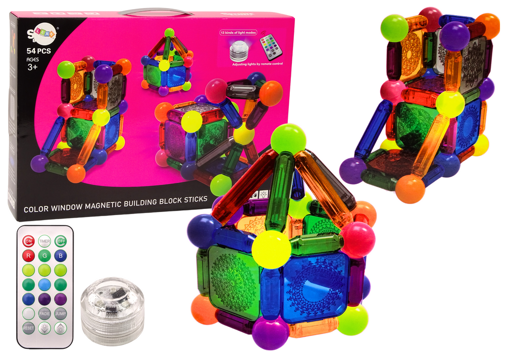 set-cuburi-magnetice-iluminare-telecomanda-54-piese-Bebelul [1]