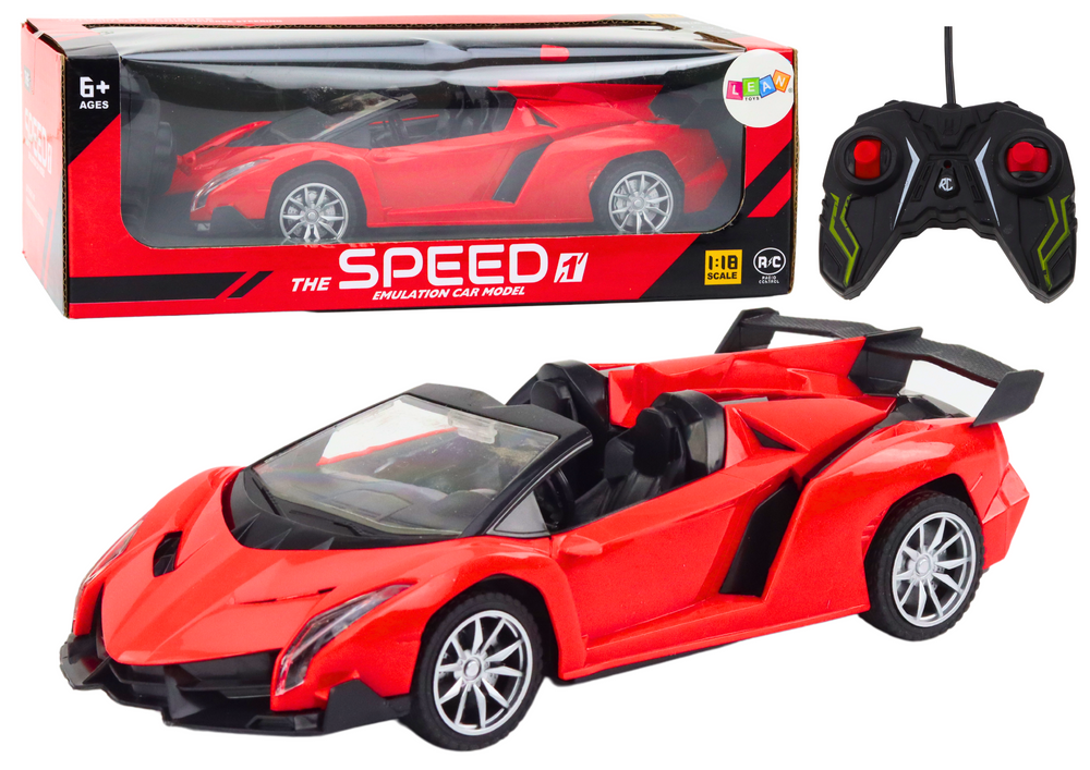 Mașină sport roșie 1:18 cu telecomandă și lumini [1]