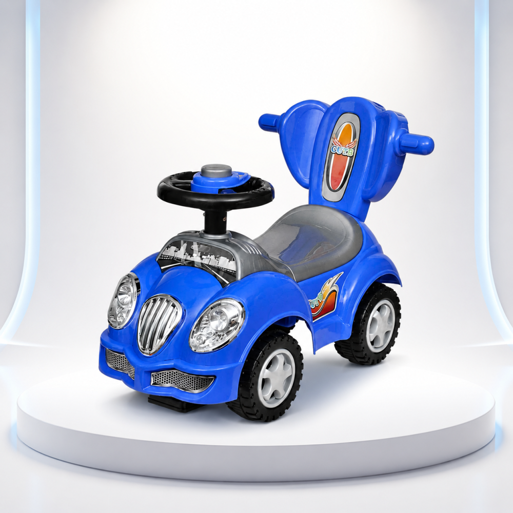 Masinuta copii RIDE-ON 3 in 1 Mega Car cu maner parental, bara protectie si spatiu depozitare, copertina protectie solara, albastru, 18 luni - 5 ani, max. 23 kg [3]
