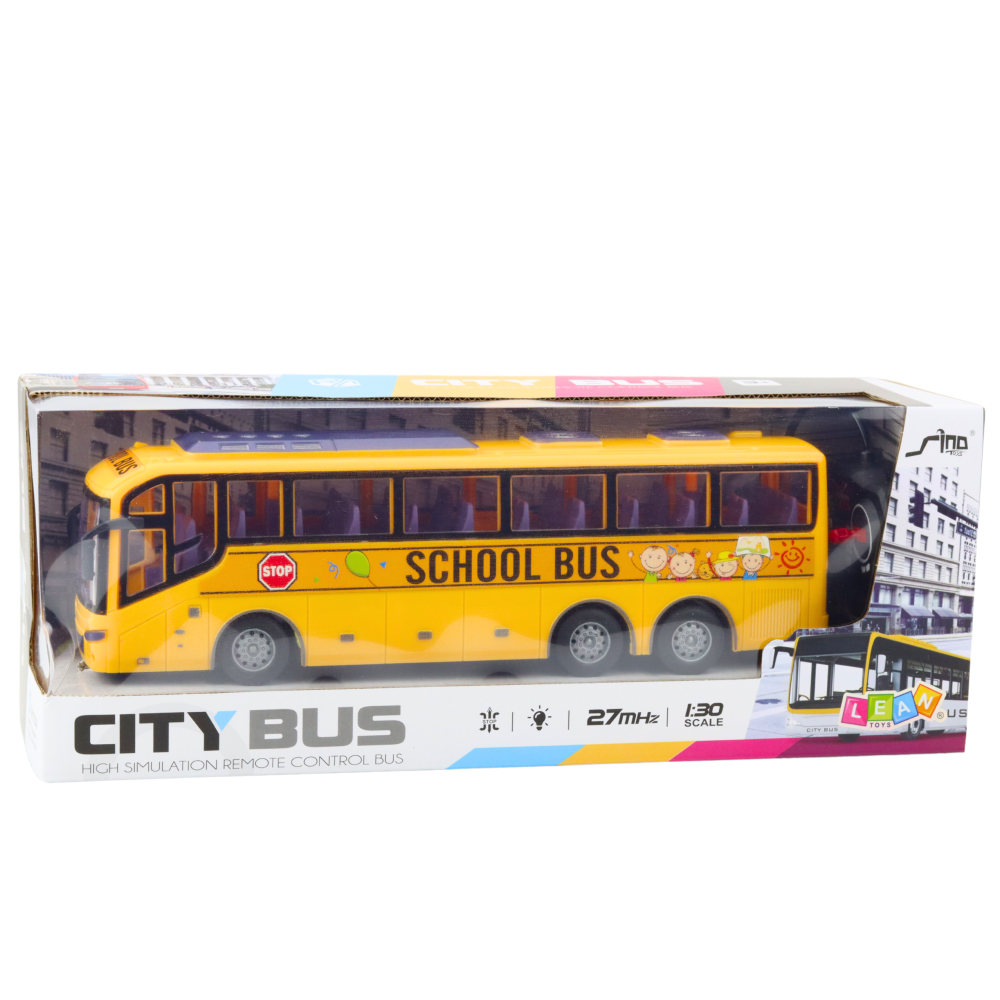 Masinuta cu telecomanda Autobuz Scolar 1:30 Lumini Galben, 3 ani+ [5]