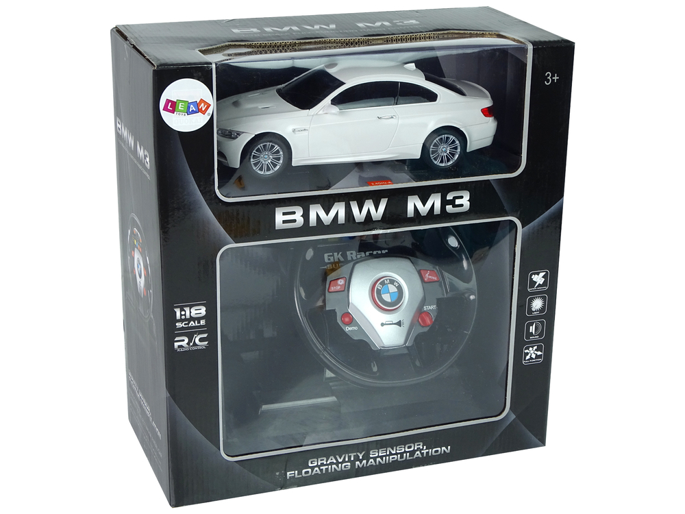 Masinuta cu telecomanda BMW M3 Alb cu Volan 1:18, 8 ani+ [5]