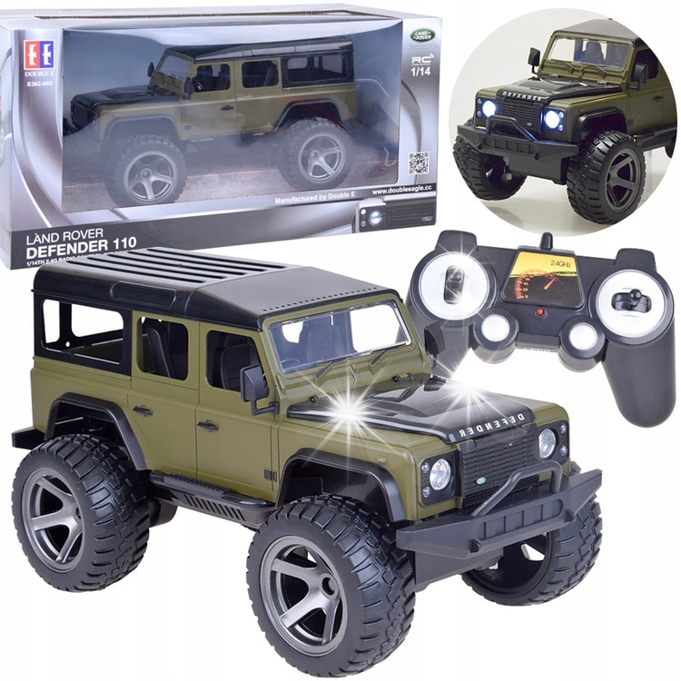 Masinuta cu Telecomanda Land Rover Defender 110, Licenta Oficiala, Scara 1:14, 2.4 GHz, Faruri LED, Verde Militar, 6 Ani+ [9]