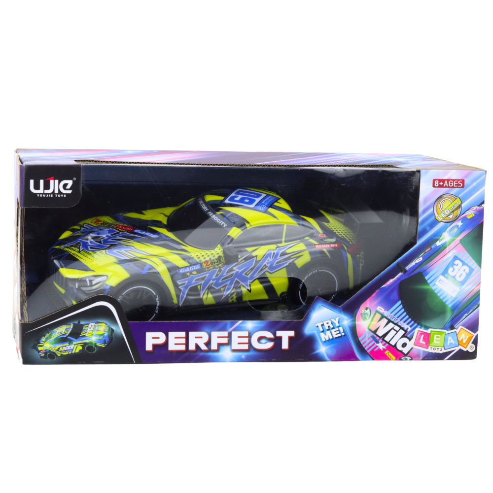 Masinuta cu telecomanda Racing cu caroserie iluminata Galben, 3 ani+ [4]
