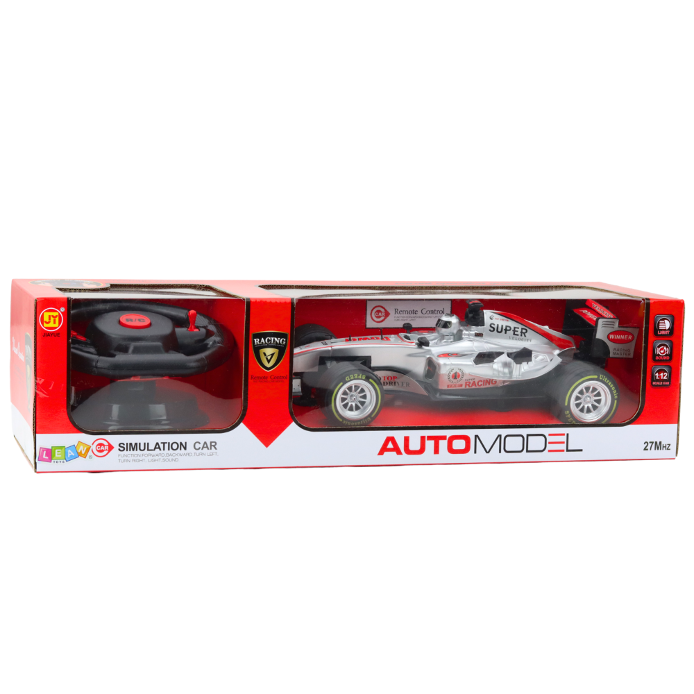 Masinuta cu telecomanda RC Racer Volan Lumini Sunete 1:12 Argintiu, 3 ani+ [5]