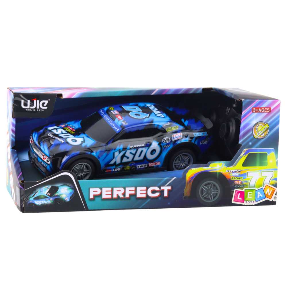Masinuta cu telecomanda RC Racing Car luminoasa Albastru Negru, 3 ani+ [4]