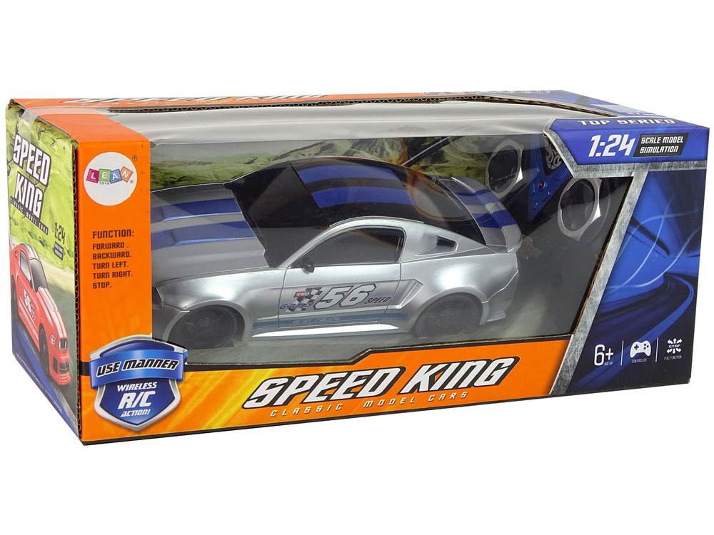 Masinuta cu telecomanda Speed King Argintiu 1:24, 6 ani+ [6]