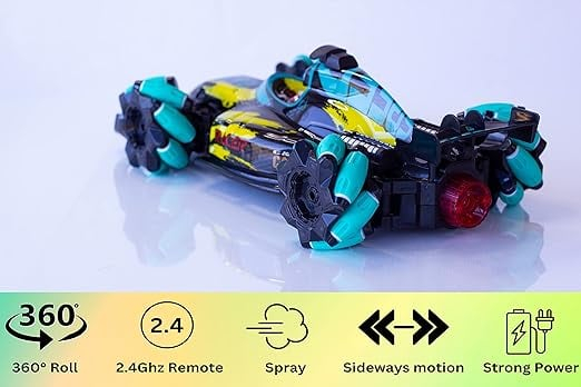 Mașinuță verde cu abur, control ceas & drift – jucărie 6+ Bebelul verde [4]