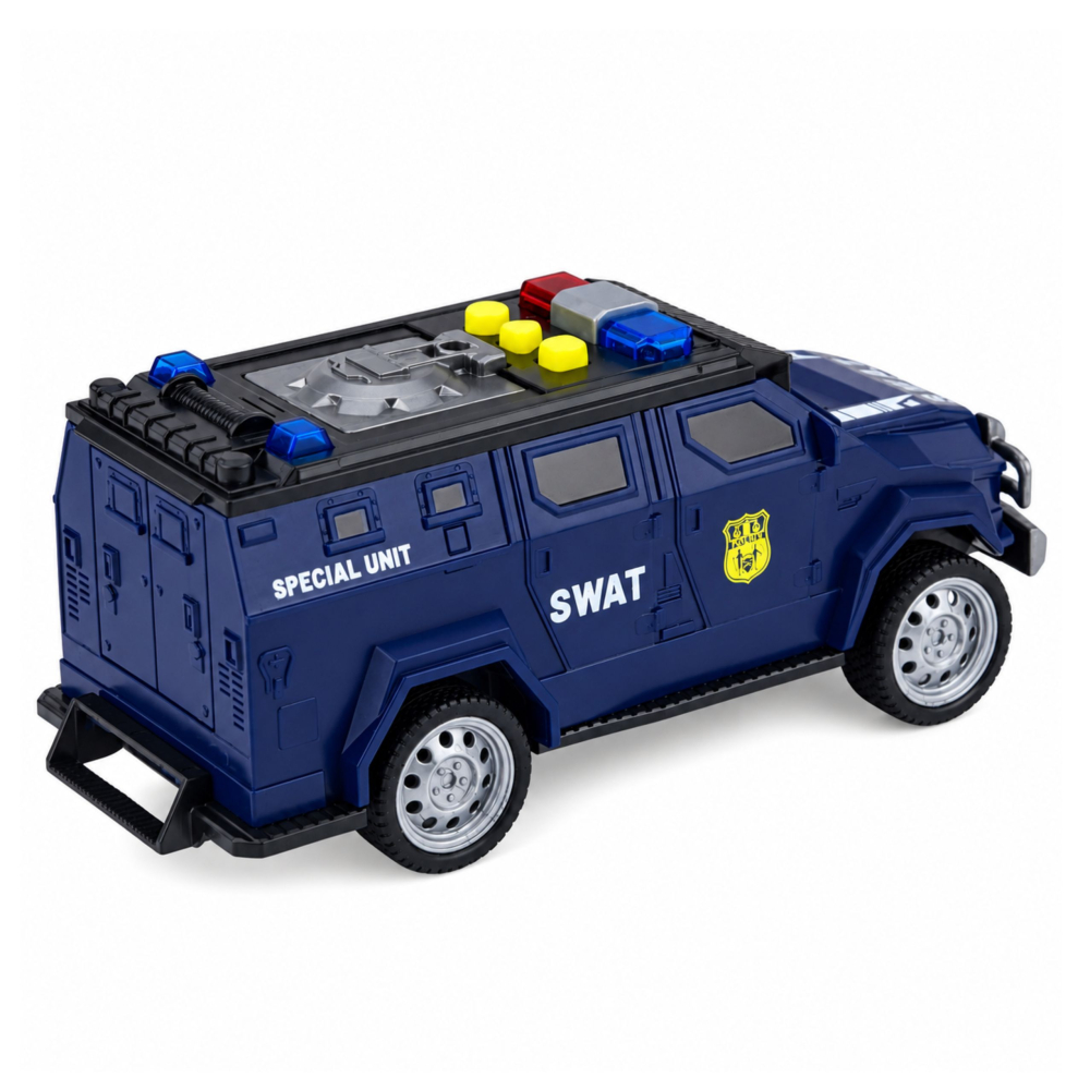 Masinuta de jucarie SWAT Special Unit LEAN Toys, cu lumini si sunete, scara 1:32, albastru inchis, 3 ani+ [3]