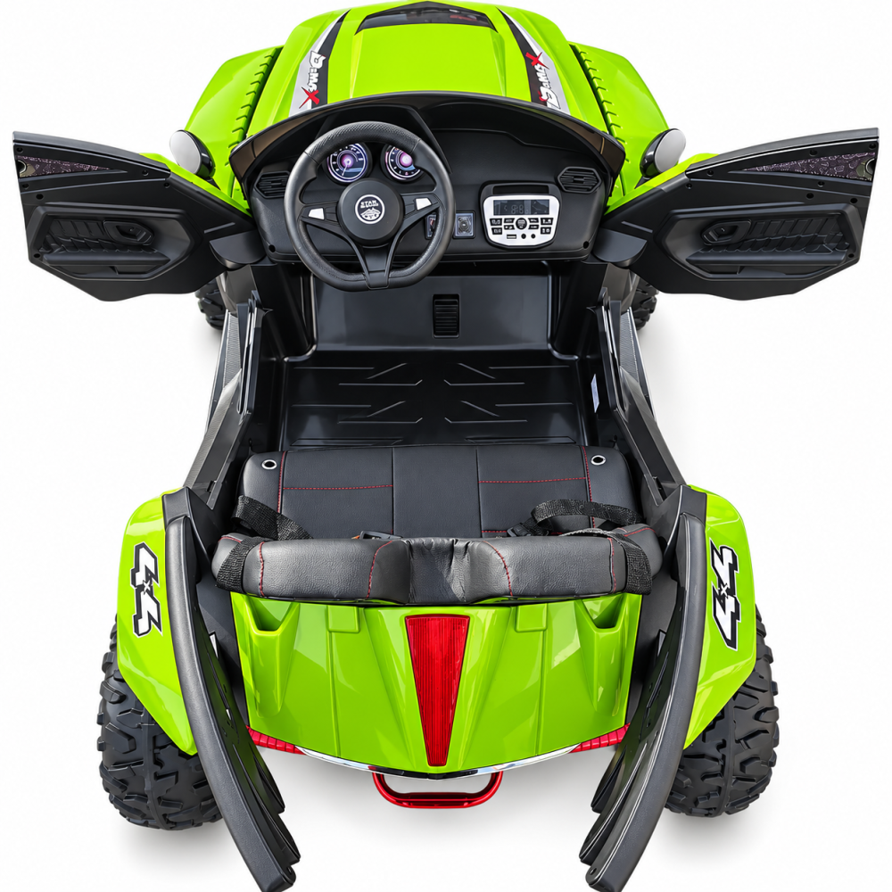 Masinuta electrica 4x4 cu usi tip aripi, 12V 7Ah, 4 motoare 45W, roti EVA, telecomanda, 3 viteze si balans, verde, 2 locuri, 3 ani+ [3]